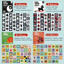 1 盒 20 张 40 种图案高对比度婴儿卡 新生儿视觉刺激黑白卡 婴儿闪卡 宝宝学习卡 0-36 个月 - 視覺激發卡 - 查看 9