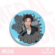 Cotis Badge, Street Style Member Design + "GO" Colorful Round High-Definition Printed Brooch, Fan Cheering Accessory, Suitable For Fan Meetings, Idol Events Cheering, And Daily Outfit Decoration - Multicolor - View 2