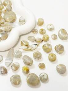 Imitație de jad, culoare cafea de orez, model de agat, mărgele asimetrice cu găuri mari, mărgele acrilice cu gradient DIY, accesorii pentru cercei, brățări, lanțuri pentru telefon, materiale țesute pentru genți