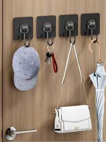 Hook With Strong Supporting Force, Risk-Free Installation, Space-Saving, Beautiful And Practical - 黑色 - 查看 5