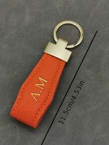Customized Initial Keychain, Luxury Faux Leather Car Keychain, Customized Name Keychain, Men And Women'S Fashion Accessory, Single, Decorative, Climbing Hook Design, Perfect For Birthday Gifts, , Colorful, Cute, Adorable, Funny, Kawaii, Y2k, Stylish, Unisex, Casual, Custom, Personalized, Unique, Ideal Gifts For Him, Ideal Gifts Junior High School Students