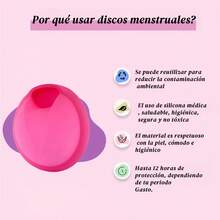 2pcs Disco Menstrual Reusable Silicona L Más S Con Estuche - Rosa - Ver 2