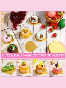 100 đế bánh giấy tròn nhỏ, đế bánh mousse vàng, giấy lót cupcake dùng một lần, thích hợp cho tiệc cưới, tiệc sinh nhật, khay trưng bày tráng miệng, đế bánh ngọt - Chống dầu mỡ và ẩm, thích hợp cho Giáng sinh - Nhiều màu - Xem 4