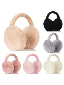 Solid Color Earmuffs - Soft Plush Ear Warmer, Soft Plush Foldable Earmuffs - Unisex Comfortable Ear Warmers,Foldable Ear Muffs, Comfortable Coldproof Earmuffs For Winter Outdoor Winter Accessories,Back To School,New Year - Multicolor - View 4