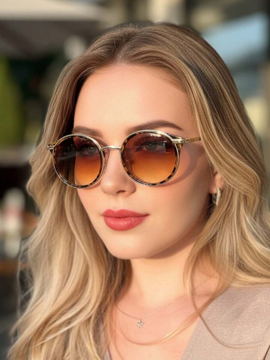 Women Fashion Glasses - Rỉ Nâu - Xem 1
