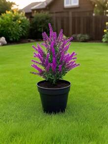 1 Artificial Lavender Plant, Artificial Flower, Ground Insert Type, No Flowerpot, All-Season Home Decoration, Indoor Decoration, Outdoor Courtyard Decoration, Garden Potted Plant, Flower Arrangement, Landscape Beautification.