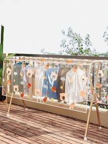 Cesta de secado para exteriores, tendedero de ropa, cubierta de secadora de ropa para balcón del hogar, protección contra la lluvia y los excrementos de aves - Multicolor - Ver 1