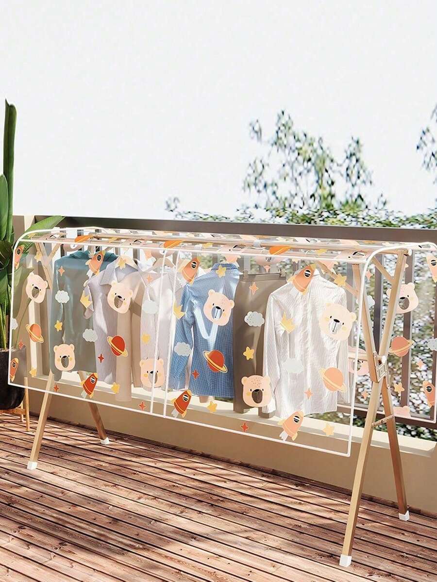 Cesta de secado para exteriores, tendedero de ropa, cubierta de secadora de ropa para balcón del hogar, protección contra la lluvia y los excrementos de aves - Multicolor - Ver 1
