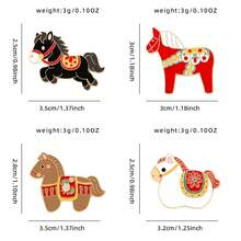 珐琅制作可爱马形徽章，质感精致的时尚配饰，适合万圣节、圣诞节、收藏、礼物、服装装饰 - 徽章 - 查看 5