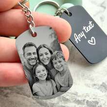 Personalized Engraved Stainless Steel Photo Keychain - Customized Family/Couple Photo Keepsake, Customizable Christmas Gift (For Him) - Multicolor - View 4