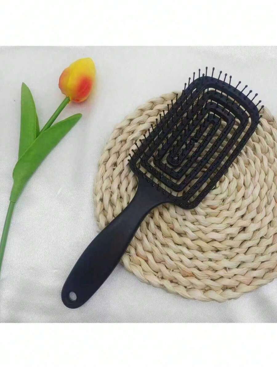 1/2件猪肋造型梳 气囊梳 高颅蓬松蚊香 大弯梳 中空气垫按摩梳 不拉扯头发 月牙弧形设计 全面深层按摩头皮。图片与实物可能存在色差，详情请以收到的商品为准。 - 彩色 - 查看 1