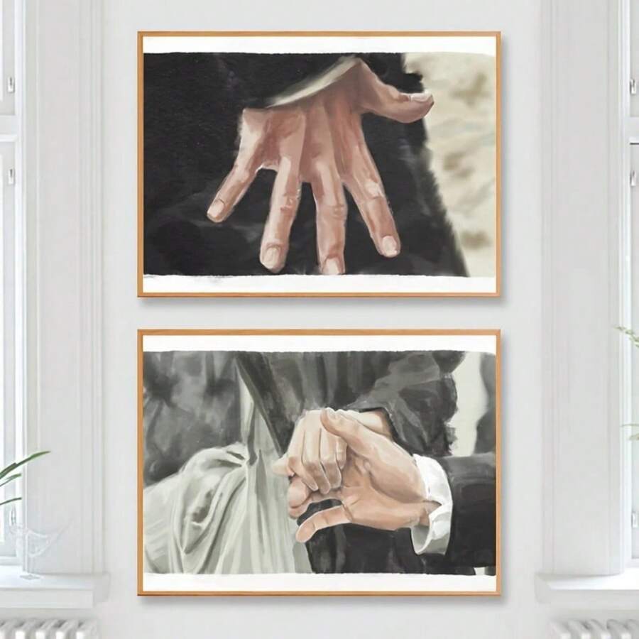 两幅/套《傲慢与偏见》彭伯利庄园油画帆布海报，电影场景插画艺术版画，简·奥斯汀经典墙饰，适用于家居装饰、房间装饰、卧室装饰、客厅装饰、浴室装饰、墙面装饰，可选带框。 - 彩色 - 查看 1