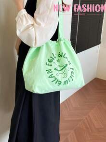 Duża torba na ramię z wełny jagnięcej pod pachą dla kobiet, nowy model na zimę 2025, oryginalny design, miękka i modna, odpowiednia do dojazdów do pracy - Miętowy Zielony - Zobacz 4