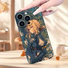 Funda para  Diseño de Violet's Evergarden, Resistente a Impactos con Protector de Lente, TPU Negro, Adecuada para Modelos de  11/12/13/14/15/16 Pro Max, Unisex. - Mezcla de colores - Ver 5