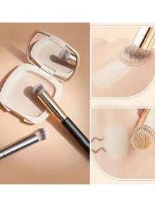 SURALIN Foundation-Pinsel Set, 2er-Pack - Weiche Zungenpinsel Für Makelloses Make-up