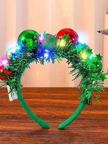 1 件圣诞头带装饰灯，LED 圣诞氛围夜灯，纽扣电池供电，亮片圣诞童话头饰装饰灯，圣诞节、派对、主题装饰、婚礼、酒吧、房间、客厅、狂欢节、拍照、生日、派对、狂欢节、圣诞礼物、家庭聚会、单身派对装饰的节日装饰，适合圣诞节、感恩节、新年作为理想的节日礼物、生日礼物、结婚礼物 - 彩色 - 查看 7