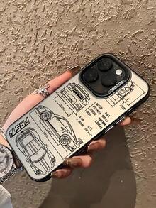 1个赛车图案手机壳，简约风格，防震创意磨砂手机壳，适合作为节日礼物，兼容 7/8/X/XS/XR/11/12/13/14/15/16 Pro Max，时尚耐用设计，兼容三星A33(5G)/A32(4G)/A52(5G/4G)/S20FE/S21FE/A14(4G/5G)/S23/S23 Plus/S23 Ultra/S23 FE/A55 5G/S24/S24 Plus/S24 Ultra/A05/A05s，Infinix Hot 30、Note 30、Note 40 4G、Note 40 Pro、Note 40 Pro 5G、Smart 8、Hot 40 Pro - 灰色 - 查看 5