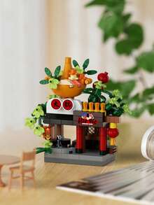 12pcs Street Scene Building Blocks Micro Particles Children's Assembly Toys, Changeable Street Scenes For City Walk At Home