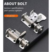 Schwere Edelstahl-Verriegelung für Innen- und Außentüren, Sicherheitsaufwertung mit Verschlussfunktion, Diebstahlprävention, Heimschutz, inklusive aller benötigten Montageschrauben