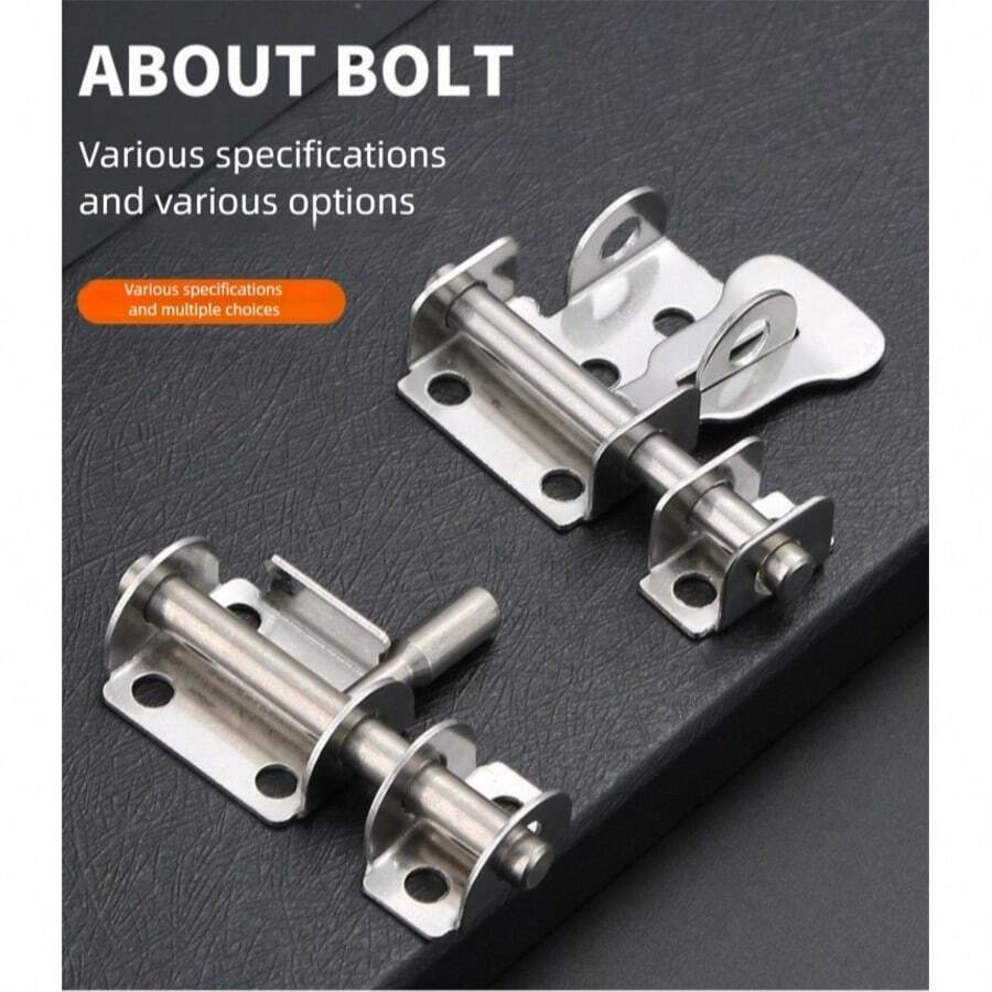 Schwere Edelstahl-Verriegelung für Innen- und Außentüren, Sicherheitsaufwertung mit Verschlussfunktion, Diebstahlprävention, Heimschutz, inklusive aller benötigten Montageschrauben