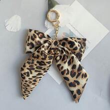 Leopard Print Bow Bag Charm For Purse Handbags Bag Accessories Charms PU Key Charms