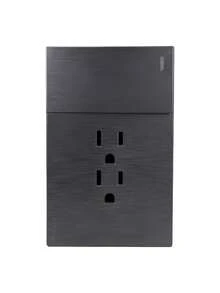 Placa de Diseño Elegante con Apagador y 2 Contactos - Plateado - Ver 3