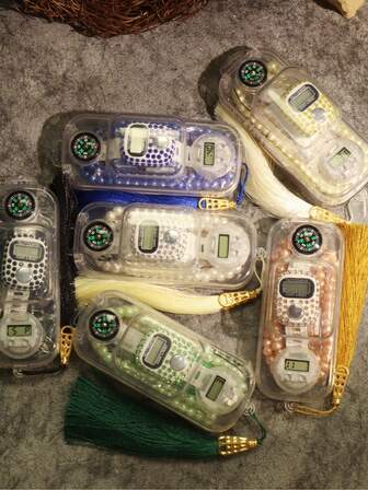 1pc Rosary Counter Set - High-End Packaged Bead Counter, Rosary Bracelet Counter Set With Ring Counter, Electronic Manual Button Counter, Compact Portable Finger Ring Counter, Thumb Press Counter, Suitable For Learning, Exercise, And Other Counting Activities