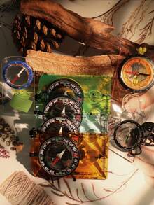 1pc Beginner Thumb Compass With Map Scale, Quick Repositioning, Suitable For Outdoor, Professional Surveying, Daily Emergency, Precise, Unbiased, Centimeter-Level Calibration, Professional-Grade, Precise Navigation, Orienteering Compass, Left-Hand Thumb-Style Map Compass For Students And Outdoor Use - Multicolor - View 1