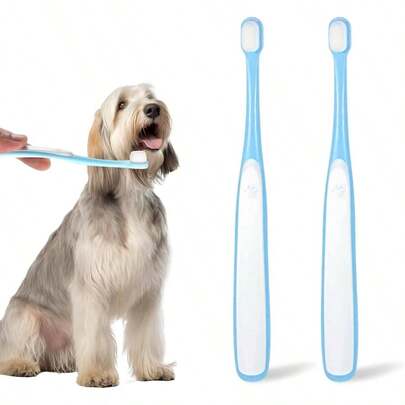 2 Pcs Small Dog Toothbrush, Pet Teethbrush Soft Teeth Brush Dental Care, Puppy Teeth Cleaning Tiny Toothbrush Kitten Tiny Pet, Doggy Toothbrushes Deep Dental Cleaning2
