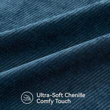 1 pieza Funda de cojín decorativo de chenilla azul marino en espiga, diseño minimalista moderno, apta para sofá, cama, balcón, sala de estar, comedor, decoración del hogar, uso diario, cómoda