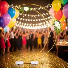 6.9ft Golden Moon Wedding Arch Backdrop Stand, Metal Crescent Moon Arch For Wedding Ceremony, Bridal Shower, Birthday Party, Anniversary Backdrop Decoration, Indoor & Outdoor Use,Halloween Decoration - 金色的 - 查看 2