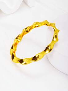 4pcs Luxury Arabic Hollow Asymmetric Gold Plated 21K Bracelet, Saudi Women Charm Bracelet, Dubai Bride Wedding Party Jewelry, Gift For Her