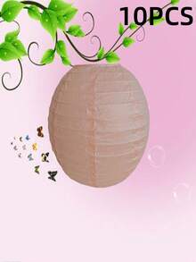 30个/10个/5个/1个圆形纸灯笼，可折叠纸质吊灯，颜色有红色、黄色、蓝色、绿色、粉色、橙色、紫色，适用于生日、婚礼、教室、DIY等场合，无需用电，非常适合户外派对、新年、返校季装饰。 - 彩色 - 查看 10
