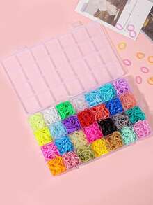 1003pcs Random Color Elastic Hair Ties, 32 Colors Mini Hair Scrunchies, Soft Little Girls Hair Bands, Hair Accessories Set - Multicolor - View 7