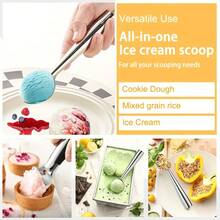 1pc 304 Stainless Steel Ice Cream Scoop (7 Inch), Upright Design, Anti-Freeze Non-Stick Large Cookie Dough Spoon, Professional Metal Ice Cream Disher Suitable For Ice Cream, Cookie Dough, Grains And Fruits