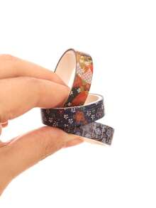 10 Rolls/Box Of Retro Good Luck Washi Tape With Colorful Floral Patterns, Suitable For Diy Crafts, Scrapbooking, Decoration, Craft Material Accessories, Notebooks, And Gift Wrapping. Perfect As A Gift For Friends, Classmates, And Craft Enthusiasts. Back To School , Valentine's Day, Halloween, Christmas, Thanksgiving, Birthday, Homecoming Season Gifts, St. Nicholas Day, Three Kings' Day, Merry Christmas. 10 Rolls Of Rich Floral Planner Tape.