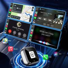 二合一无线 CarPlay 和 Android Auto 适配器 - 即插即用 CarPlay 转换器，快速自动连接，无延迟，小巧设计，兼容 和 Android 设备，配备 USB/USB-C 接口（黑色），无线 CarPlay 适配器，车载音响升级，现代汽车配件，高品质电子产品，不含电池 - 二合一 - 查看 4