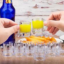 12 Pcs Shot Beer Mug Mini Beer Glasses Small Tasting Glasses Whiskey Juice Cups Birthday BBQ Beer Festival Bachelorette Party Supplies