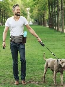 Bolsa para perro con dispensador de bolsas para excremento incorporado, bolsa para premios para entrenamiento 2 en 1, bolsa de entrenamiento para perros, portabotellas de agua, cinturón de cintura con manos libres para clase de cachorros - Artículos para mascotas - Bolsa de entrenamiento