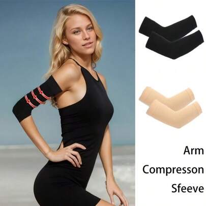 1 Paar Oberarm-Kompressionshülsen für Frauen, geeignet für lockere Armformung, Yoga, Pilates, Heim-Sport, Fitness-Zubehör