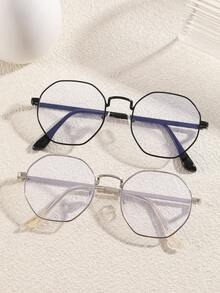 1 副男女通用金属圆形时尚透明眼镜，复古经典设计，适合日常生活、学习、电脑使用，可适配处方镜片 - 彩色 - 查看 6