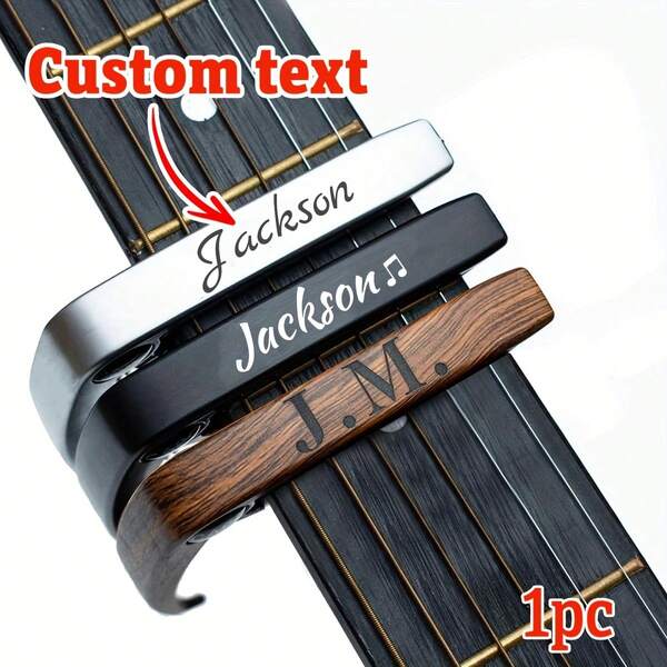 1 pieza Abrazadera de afinación para guitarra A - Abrazadera de afinación de guitarra con texto personalizado, abrazadera de afinación de guitarra acústica personalizada, abrazadera clásica de ajuste rápido y fácil que se puede personalizar como regalo de cumpleaños, regalo de graduación, para guitarras eléctricas y ukeleles