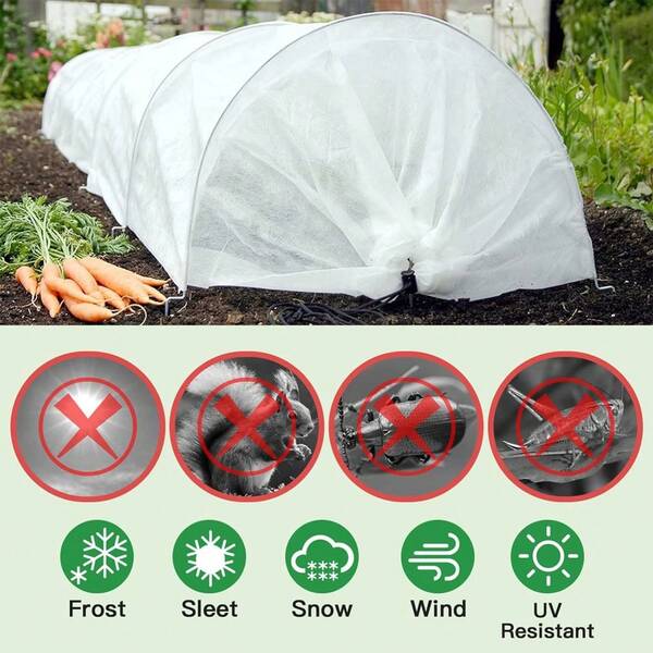 1pc Non-Woven Fabric Plant Frost Protection Cover, Winter Garden Plant Freeze Cover, White Anti- Cloth Plant Insulation Wrap