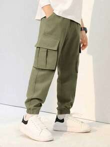 1pc Boys' Fashionable Casual Multi-Pocket Cargo Pants, Versatile For Commuting And Daily Wear