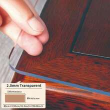 1pc 2.0mm Thick Transparent Protective Desk Mat, Durable Heat-Resistant Table Pad For Living Room, Dining Room, Kitchen, Bedroom, Premium Luxury Design - White - View 15