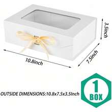 Inches Clear Gift Box With Window Magnetic Closure Gift Boxes With Lids - 白色 - 查看 2