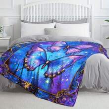 Adult Gift, Dream Butterflies Print Blanket - Lightweight Flannel Blanket For Sofa, Bed, Travel, Living Room, Office, Sofa, Chair & Bed - Digital Printed Blanket, Soft And Warm Flannel Fabric, Gift For Family Or Friends - Power Mode: Uncharged; Fabric Material: Polyester (Polyester Fiber); All-Season: All Seasons; Weave Type: Chunky Knit; Operation Instruction: Hand Or Machine Wash