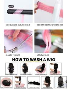 12 Pieces Colorful Long Straight Hair Dazzling Ladies Colored Hair Pieces For Weaving Headpieces Hair Braid Tool Length 50cm/20 Inches (With BB Clips) - 彩色 - 查看 8