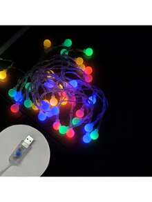 Outdoor Solar Powered Wreath, LED Glass Ball Lights, Waterproof, Garden Fairy Lights, Outdoor Holiday Decor, USB Christmas LED String Lights For Party Camping Tent Wedding - Multicolor - View 11