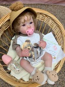 High Quality 18 Inch Full Body Vinyl Bettie Reborn Baby Girl Big Eyes Handmade 3D Painted Newborn Doll Best For Children Christmas/Birthday Present(CD) - Búp bê tái sinh - Xem 4